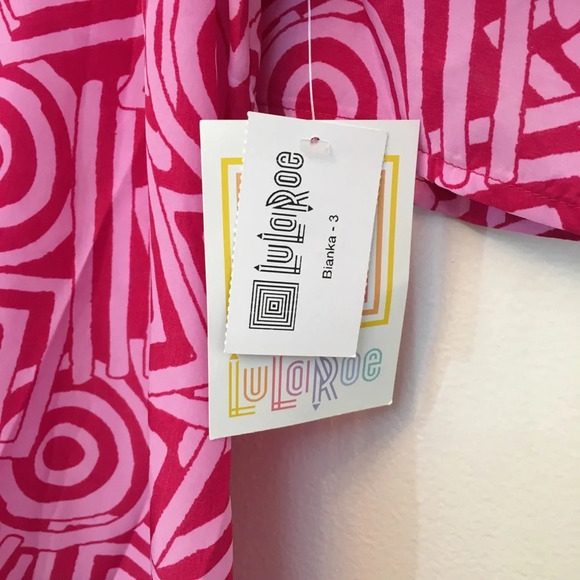 LuLaRoe Bianca Pink Printed Kimono  - NWT - Picture 4 of 6